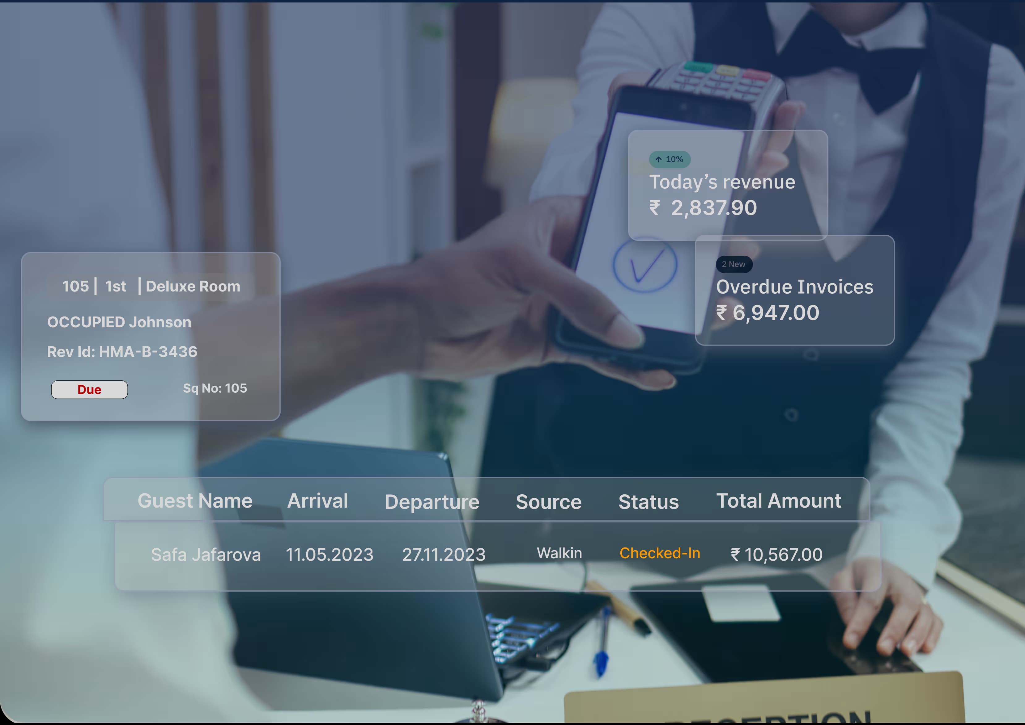 BookOne PMS dashboard preview